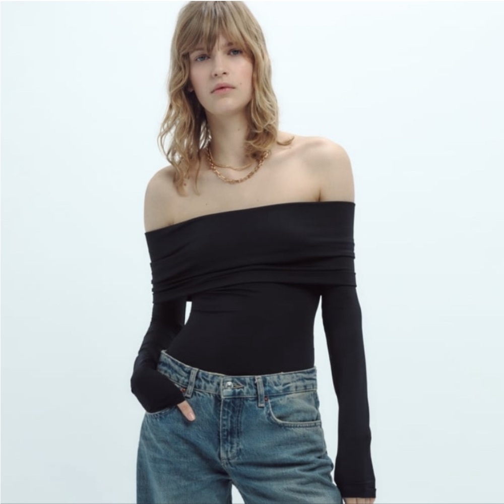 Off-Shoulder Black Top
